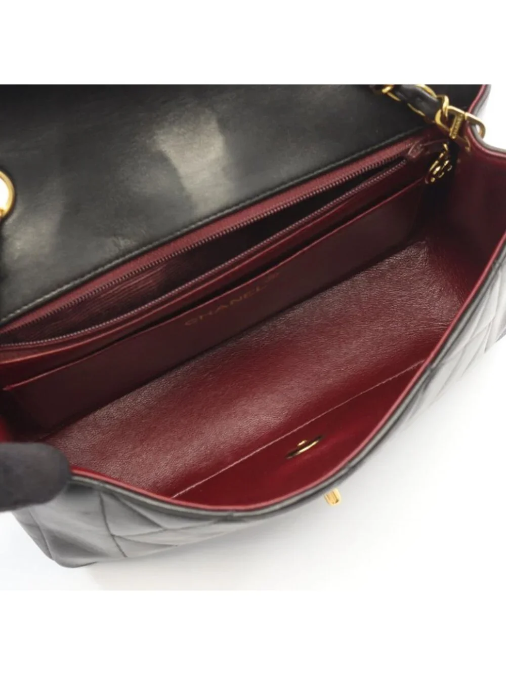 Chanel Shoulder Bag Quilted Diana Flap Black Lambskin Chain